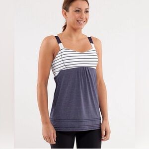Striped Bust Tank Top in Navy and White - Women